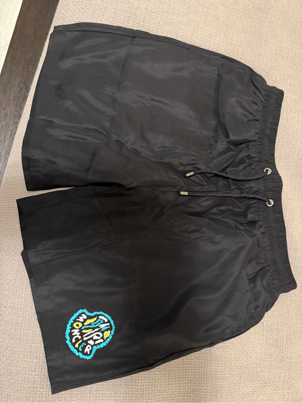 Moncler 8” Black Swim Shorts with White Mesh Lining (New w/ Tags)